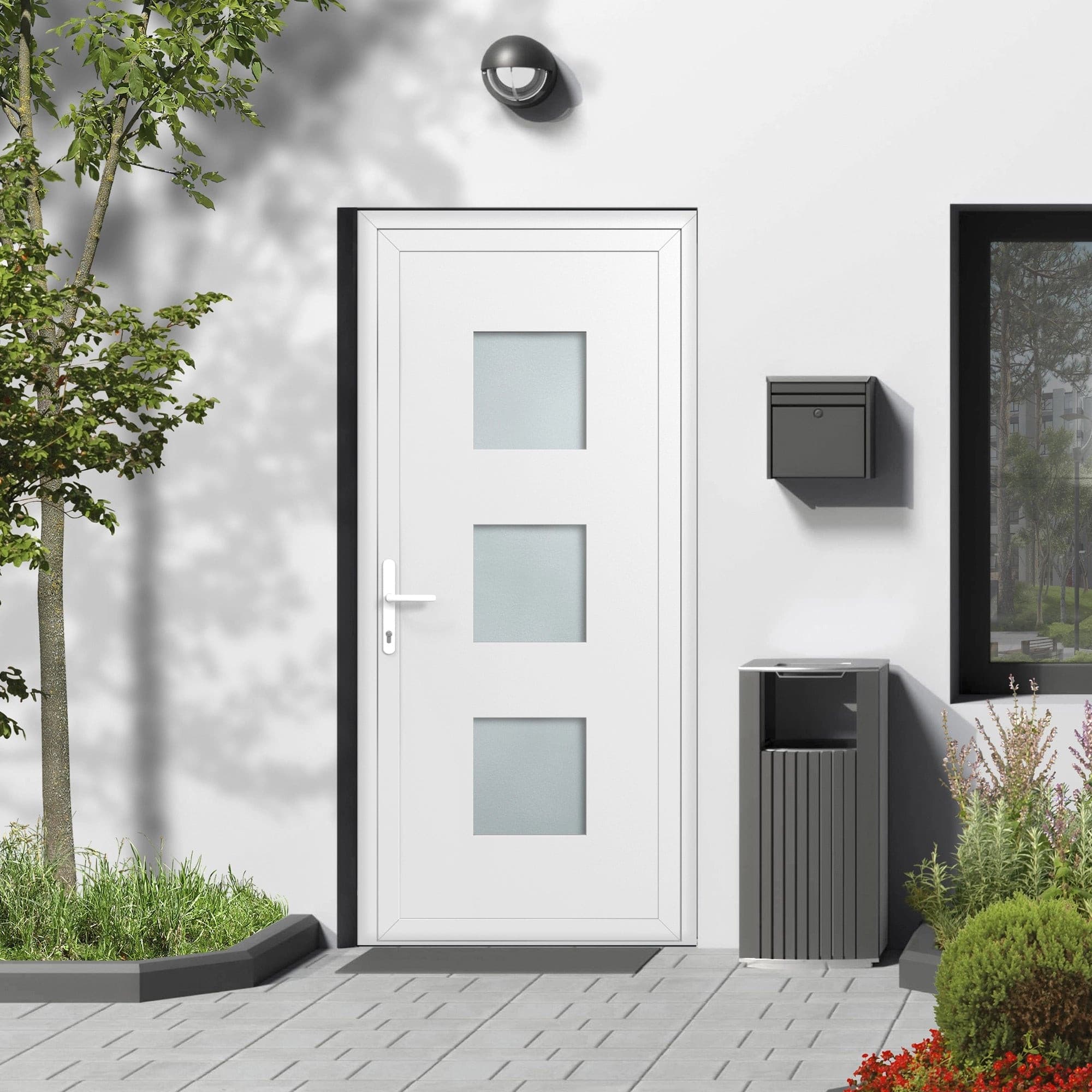 Porte d'entrée PVC avec insert x3 verres