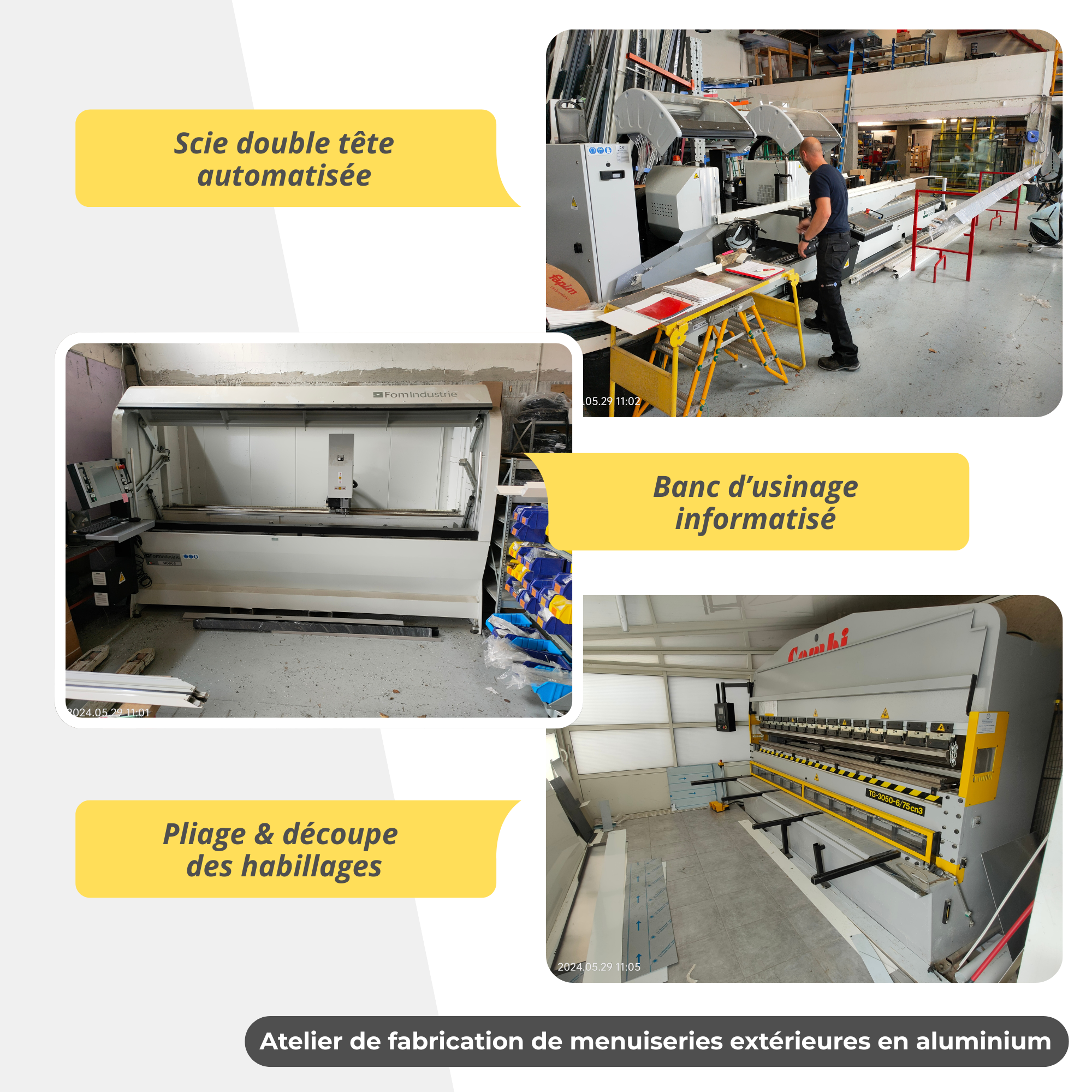 Menuisier du Sud - Outils & machines à la pointe de la technologie, fabrication aluminium Equipement et outils à la pointe de la technologie pour la fabrication des menuiseries extérieures en aluminium