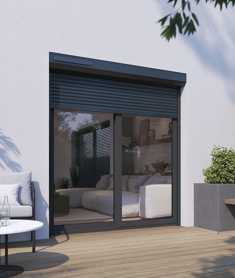 Volet-roulant-renovation-Sous-linteau-Anthracite-1a Fenêtre aluminium 2 vantaux